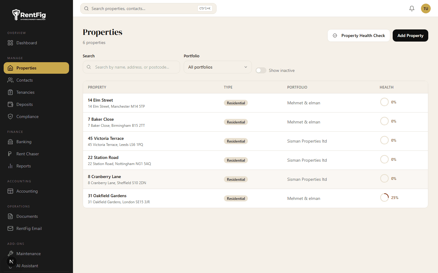 Property Management screenshot